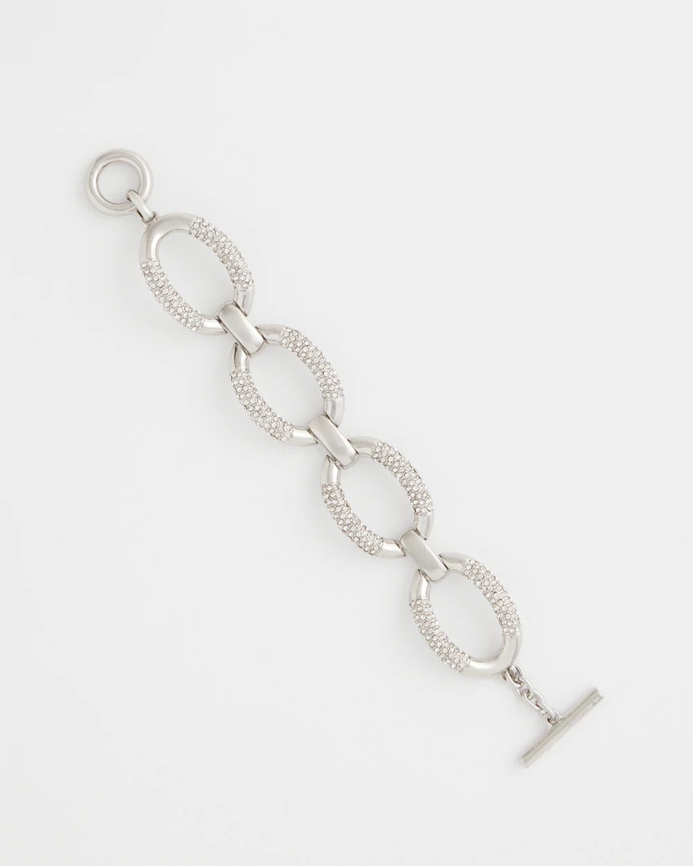 Chico's Jewelry Large Pave Link Toggle Bracelet