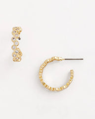 Chico's Jewelry Goldtone Cubic Zirconia Hoop Earrings