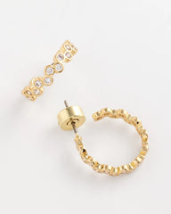 Chico's Jewelry Goldtone Cubic Zirconia Hoop Earrings