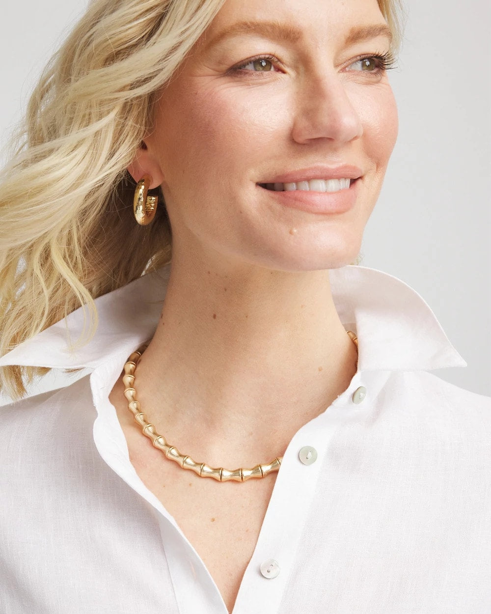 Chico's Jewelry Golden Bamboo Collar Necklace