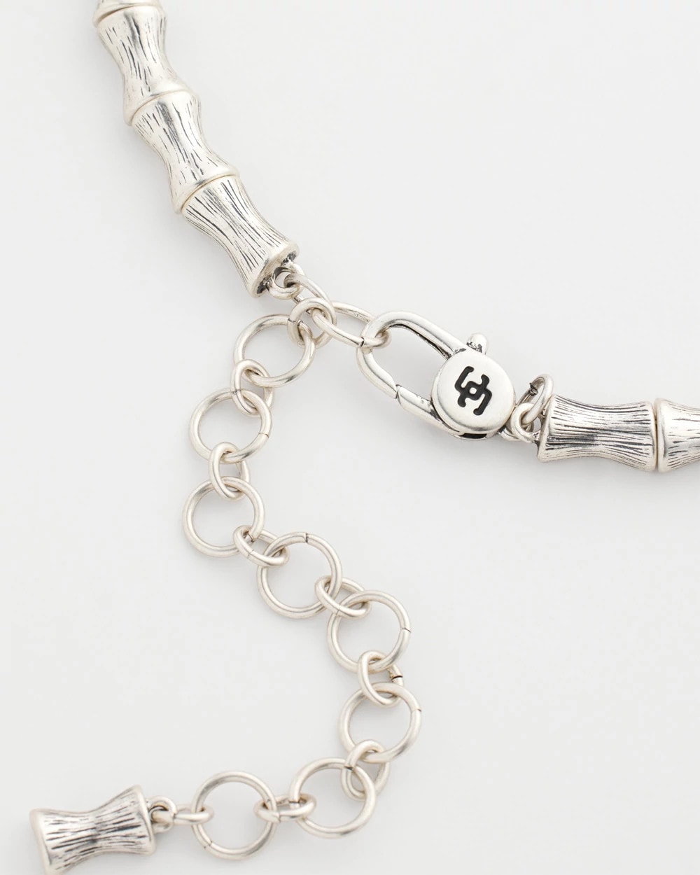 Chico's Jewelry Silvertone Bamboo Collar Necklace