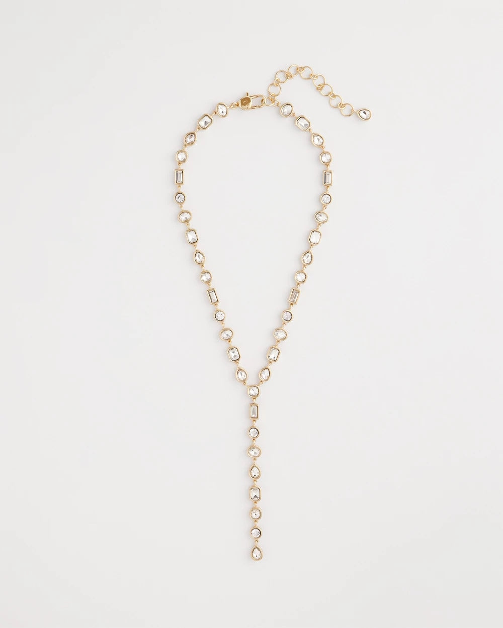 Chico's Jewelry Bezel Set Goldtone Y-Necklace