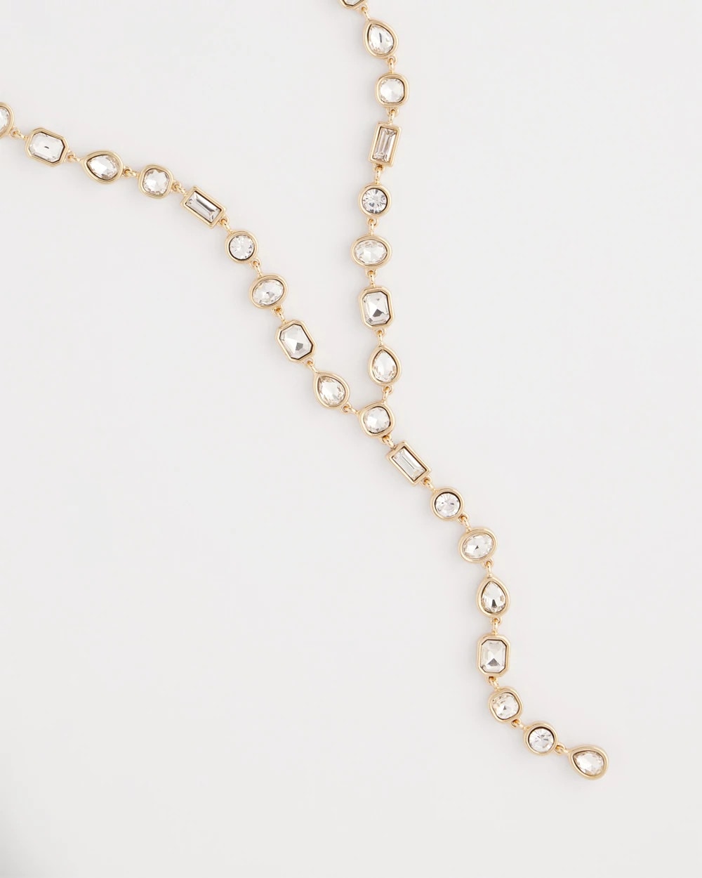 Chico's Jewelry Bezel Set Goldtone Y-Necklace