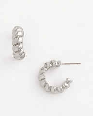 Chico's Jewelry No Droop® Silvertone Twisted Hoop Earrings