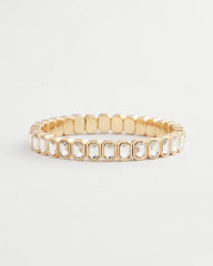 Chico's Jewelry Gold Bezel Set Stretch Tennis Bracelet