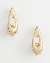 Chico's Jewelry Gold Puff Hoop Earrings