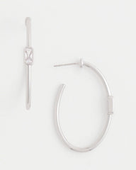 Chico's Jewelry Silver Oval Hoop Earrings