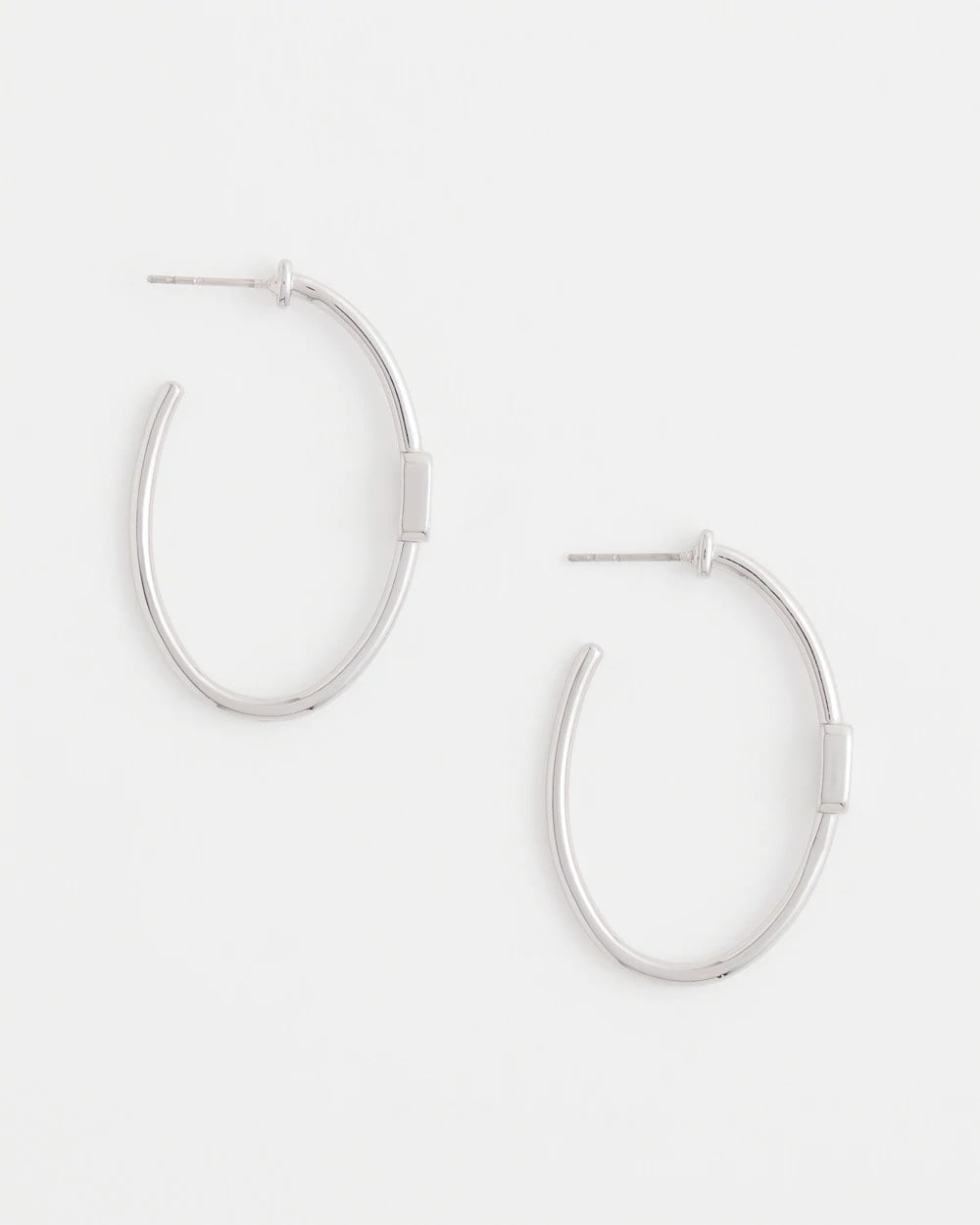 Chico's Jewelry Silver Oval Hoop Earrings