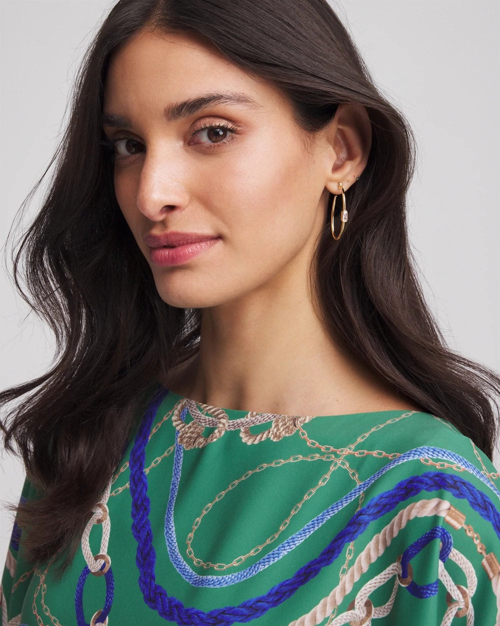 Chico's Jewelry Gold Oval Hoop Earrings