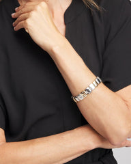 Chico's Jewelry Mixed-Metal Matte Square Stretch Bracelet