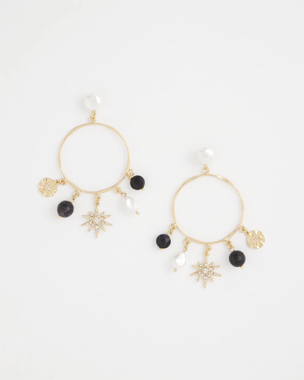 Chico's Jewelry Starry Night Charm Hoop Earrings