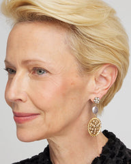 Chico's Jewelry Gold Medallion Drop Earrings