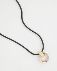 Chico's Jewelry Adjustable Tri-Tone Pendant Necklace