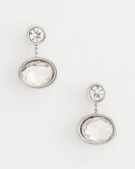 Chico's Jewelry Silvertone Bezel Stud Earrings