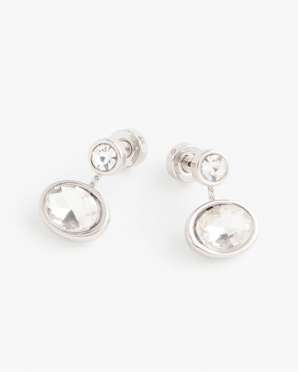 Chico's Jewelry Silvertone Bezel Stud Earrings