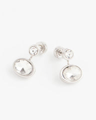 Chico's Jewelry Silvertone Bezel Stud Earrings