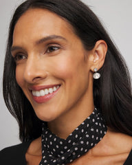 Chico's Jewelry Silvertone Bezel Stud Earrings