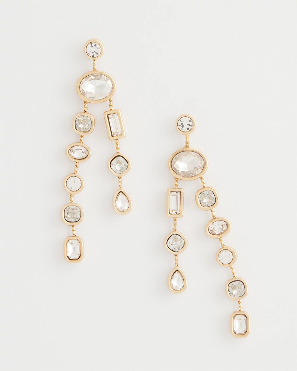 Chico's Jewelry Bezel Set Linear Goldtone Earrings