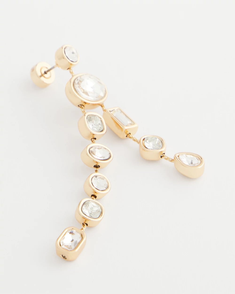 Chico's Jewelry Bezel Set Linear Goldtone Earrings