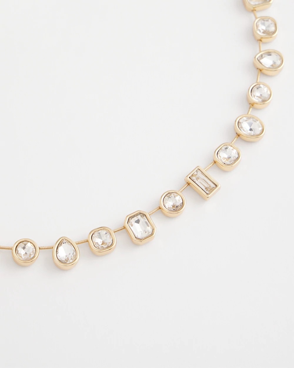 Chico's Jewelry Bezel Set Short Goldtone Necklace