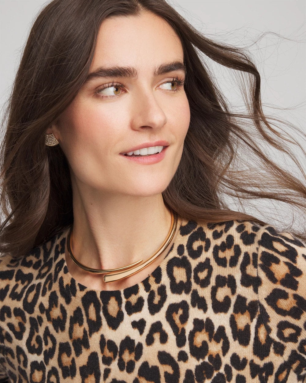 Chico's Jewelry Gold Hinge Collar Necklace