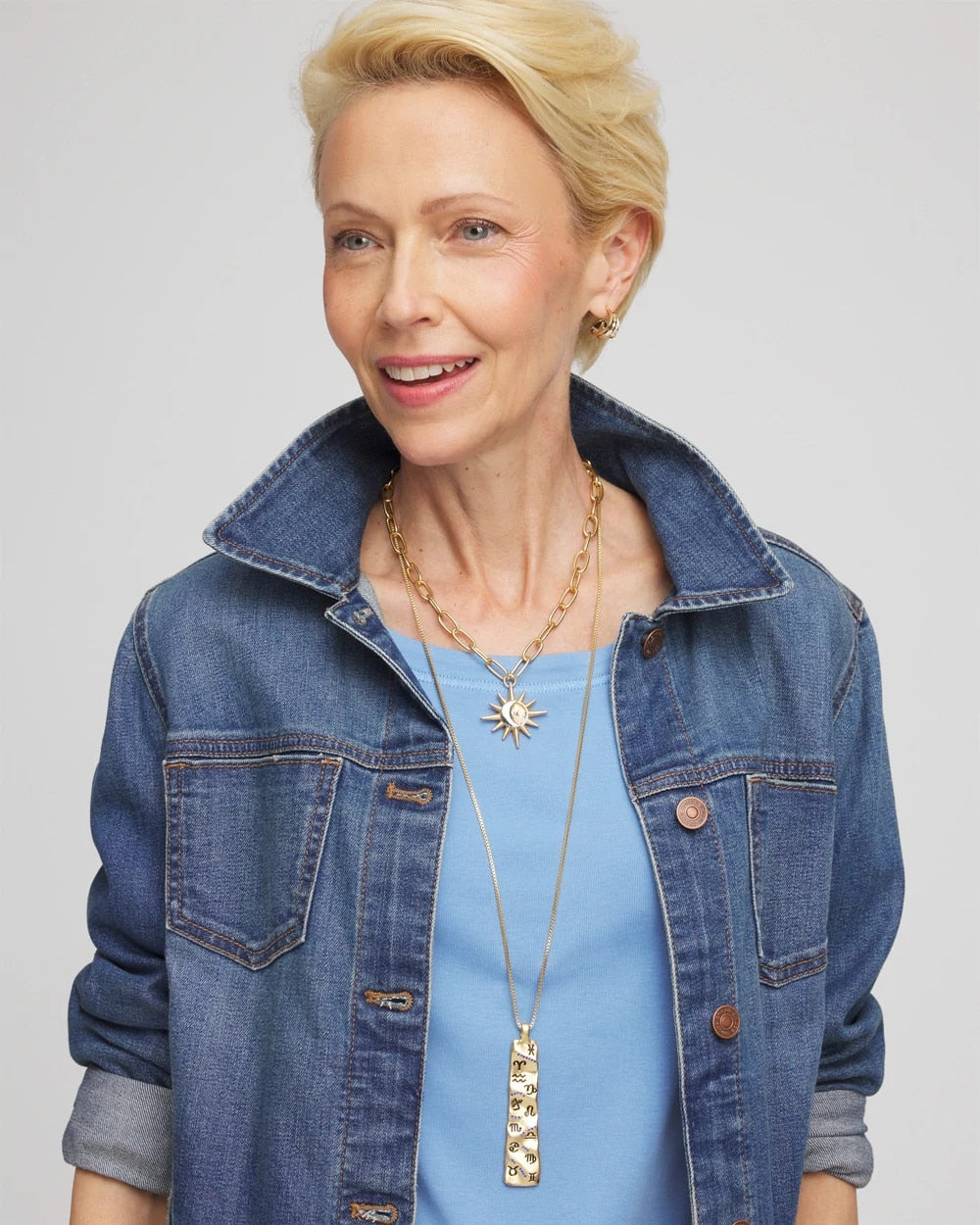 Chico's Jewelry Convertible Zodiac Pendant Necklace