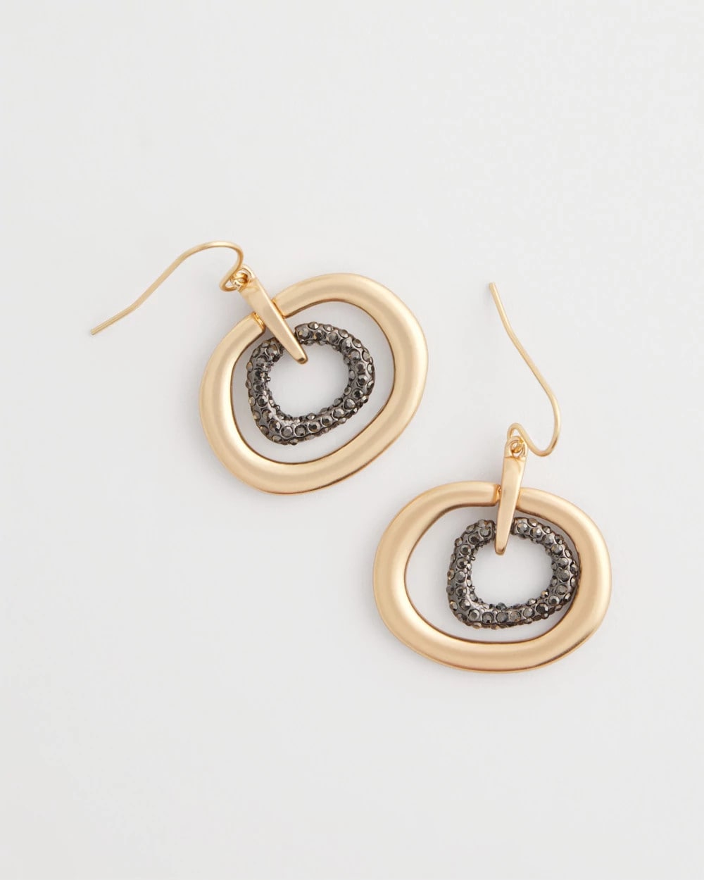 Chico's Jewelry Pave Mixed Metal Earrings