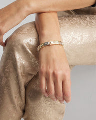 Chico's Jewelry Tri-Tone Rectangle Stretch Bracelet