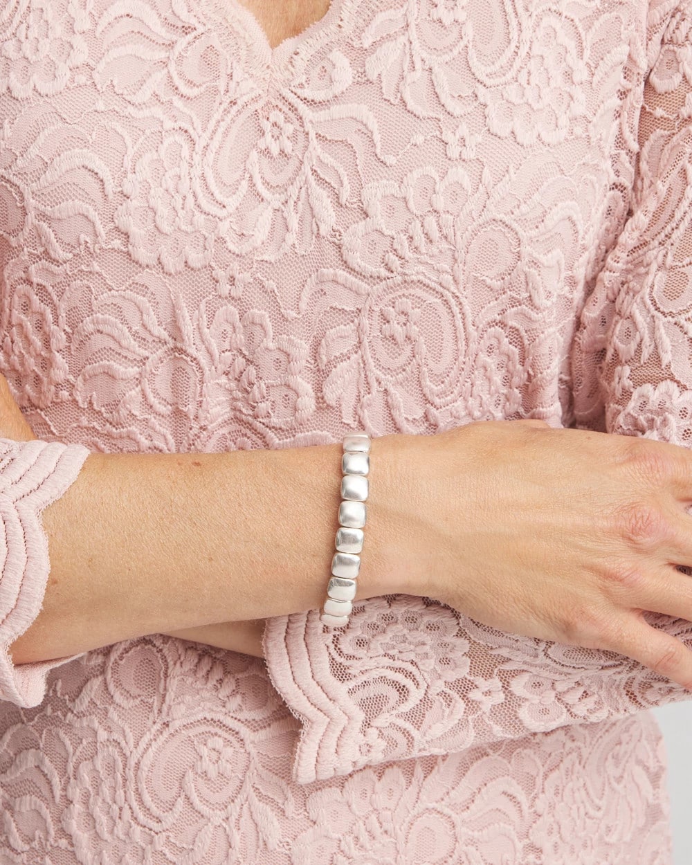 Chico's Jewelry Silvertone Stretch Bracelet