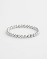 Chico's Jewelry Small Beaded Silver Tone Stretch Bracelet