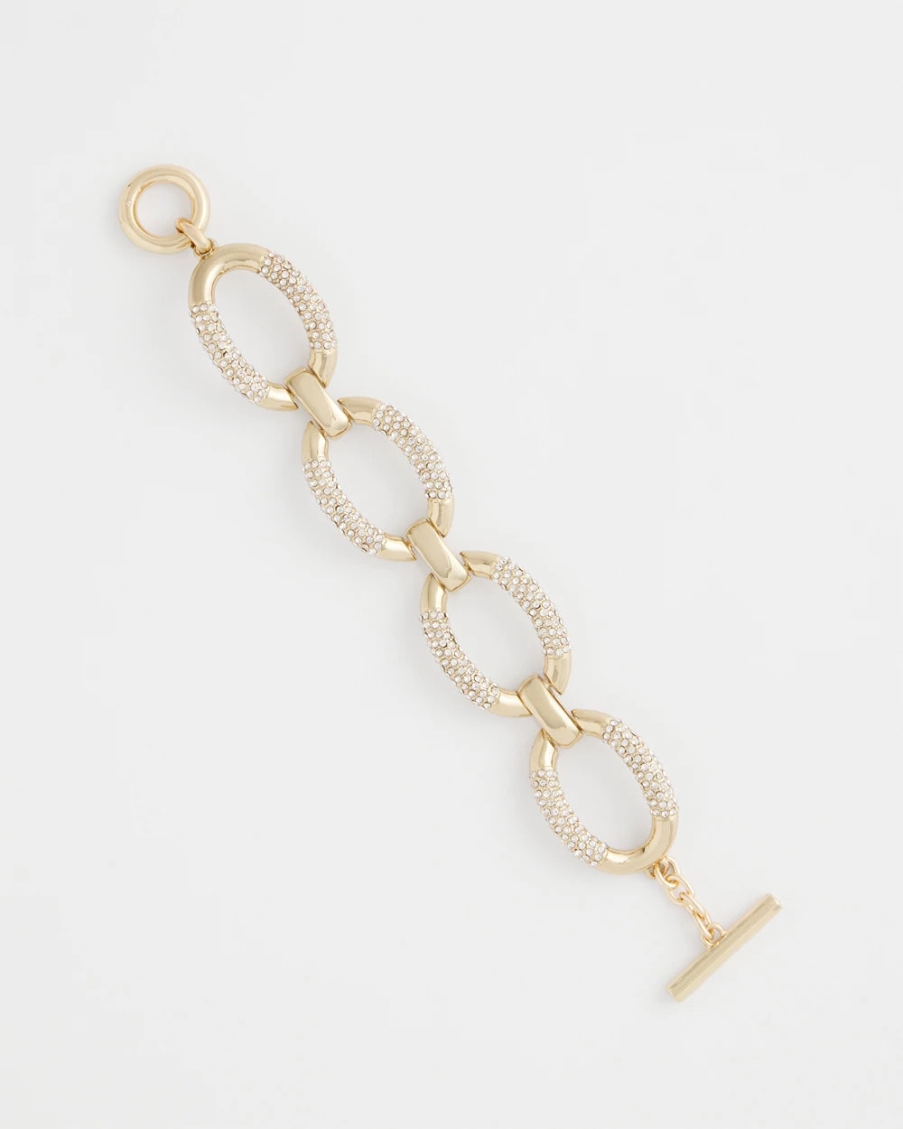 Chico's Jewelry Large Pave Link Toggle Bracelet