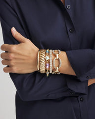 Chico's Jewelry Large Pave Link Toggle Bracelet
