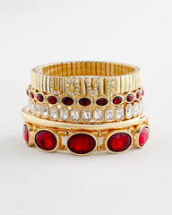 Chico's Jewelry Gold Bezel Set Stretch Tennis Bracelet