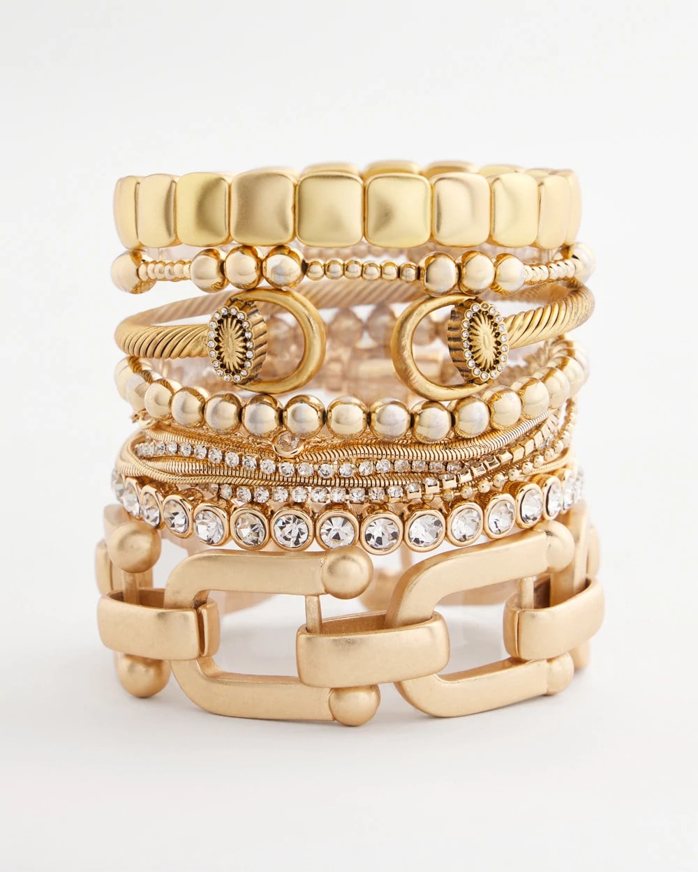 Chico's Jewelry Golden Matte Square Stretch Bracelet