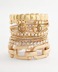 Chico's Jewelry Golden Matte Square Stretch Bracelet