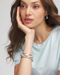 Chico's Jewelry Silvertone Link Chain Bracelet