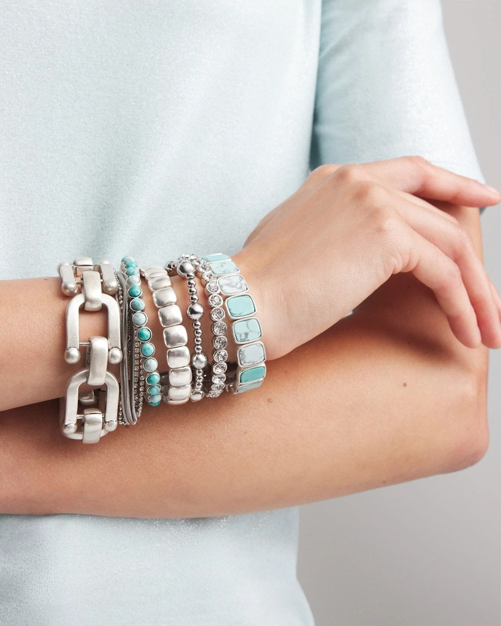 Chico's Jewelry Silvertone Link Chain Bracelet