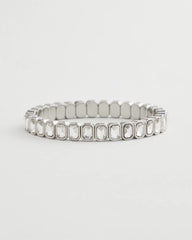 Chico's Jewelry Silver Bezel Set Stretch Tennis Bracelet
