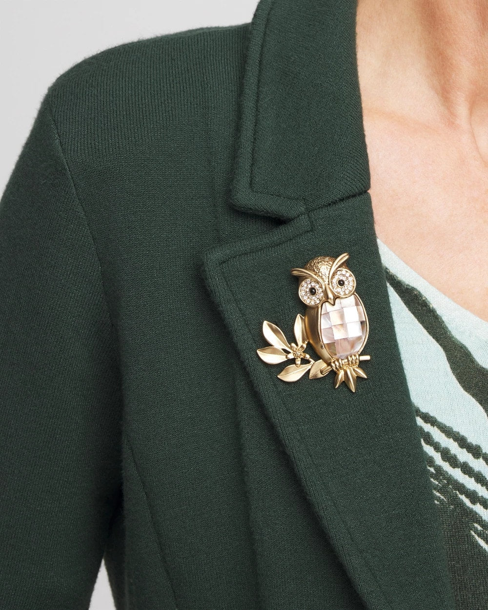 Chico's Jewelry Goldtone Owl Brooch