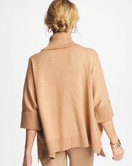Chico's Accessories Cowlneck Knit Fringe Poncho