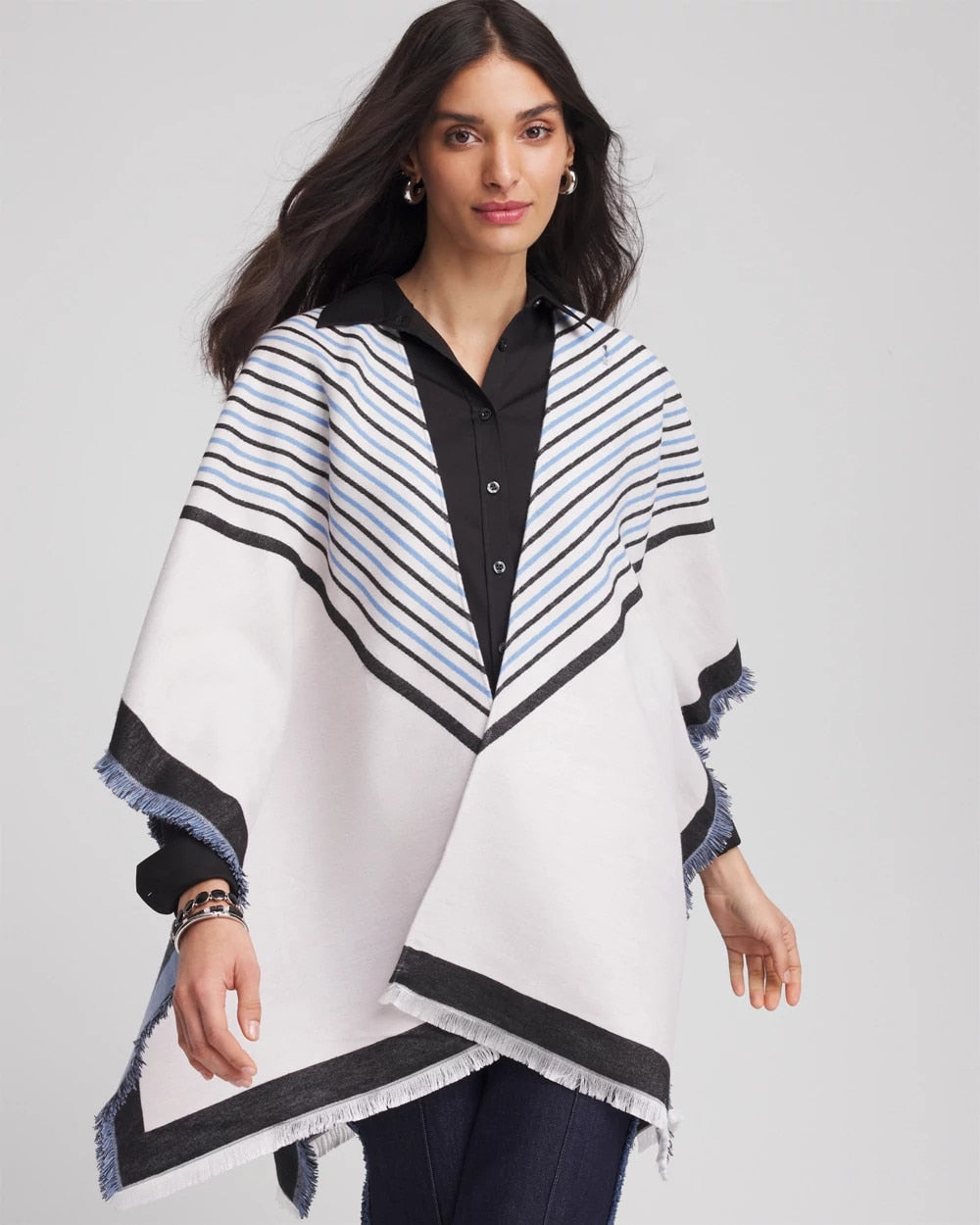 Chico's Accessories Woven Reversible Ruana