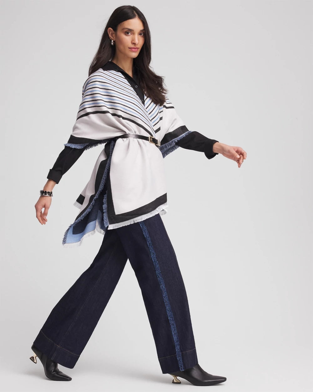 Chico's Accessories Woven Reversible Ruana