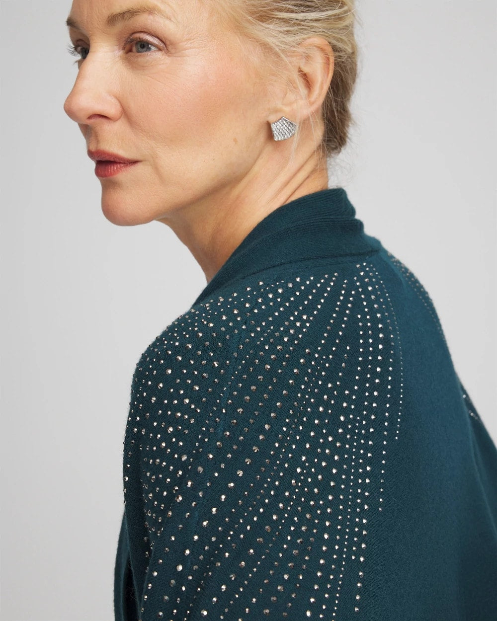 Chico's Accessories Embellished Shawl Collar Ruana