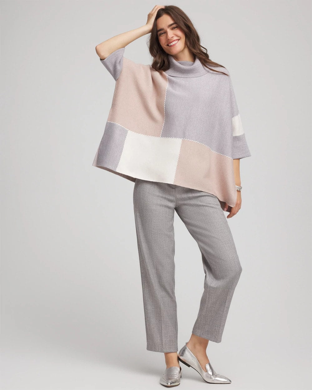 Chico's Accessories Quilted Chic Cowlneck Poncho