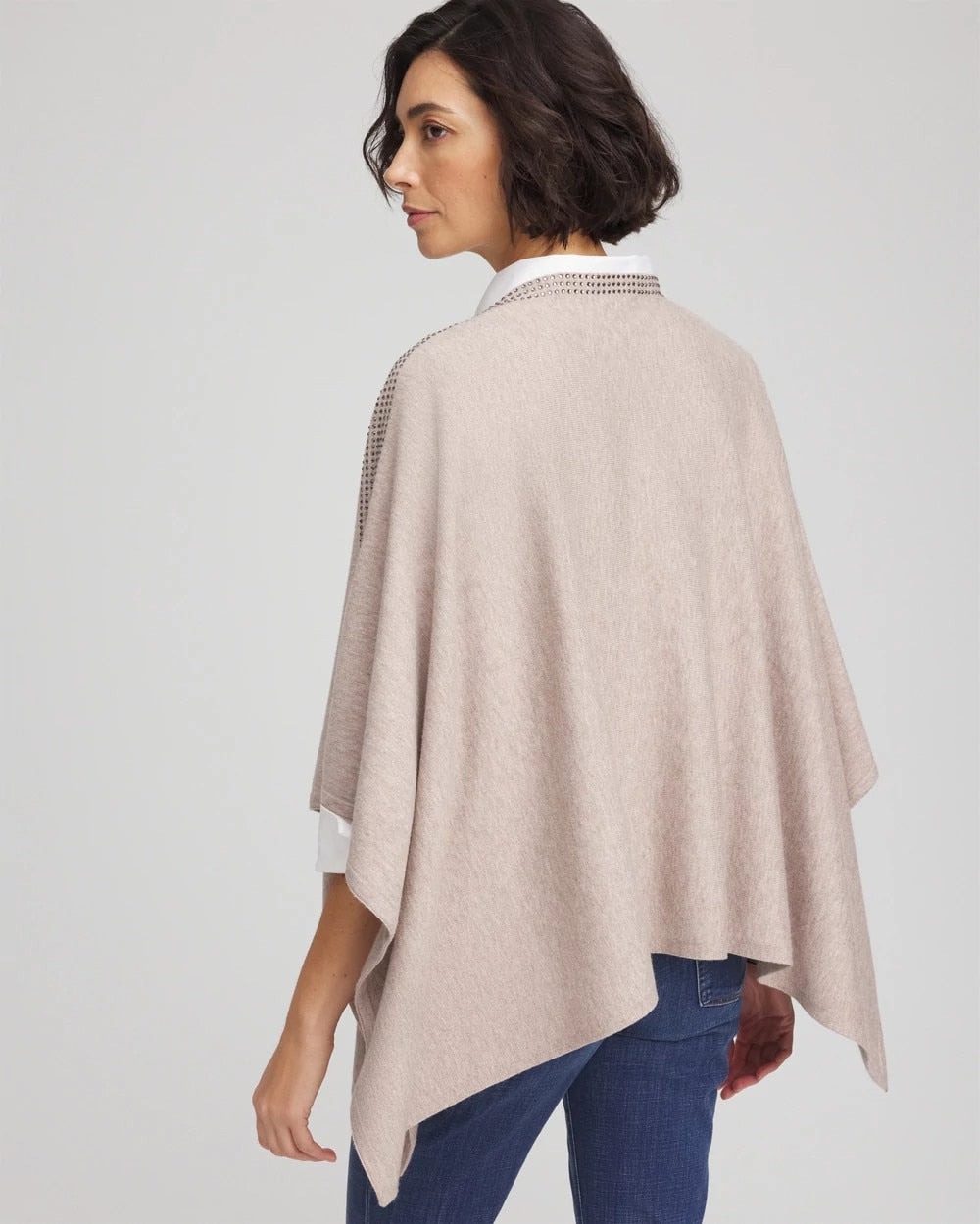 Chico's Accessories Rhinestone Embellished Poncho
