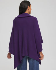 Chico's Accessories Rhinestone Zip-Collar Sweater Poncho
