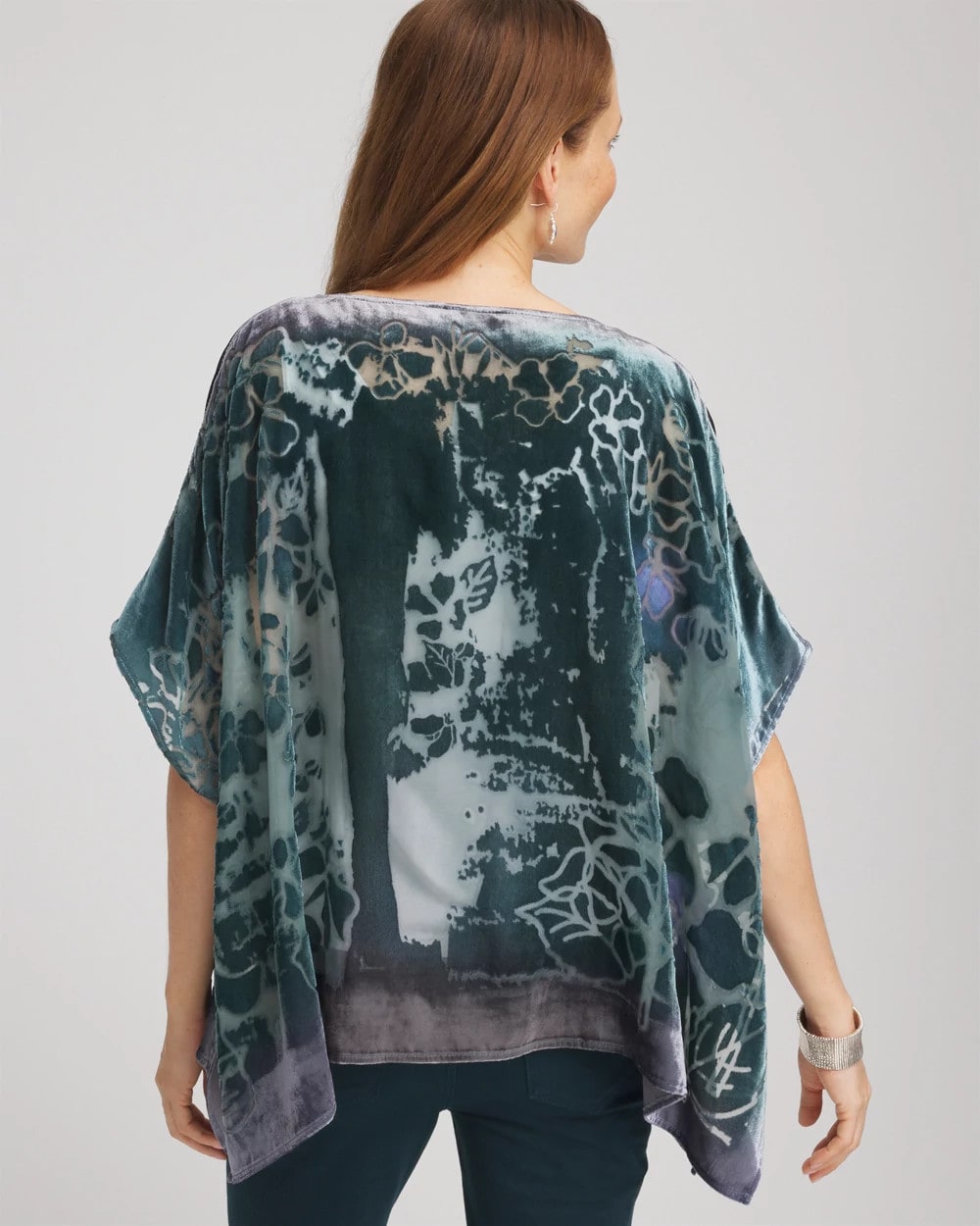 Chico's Accessories Velvet Burnout Passion Poncho