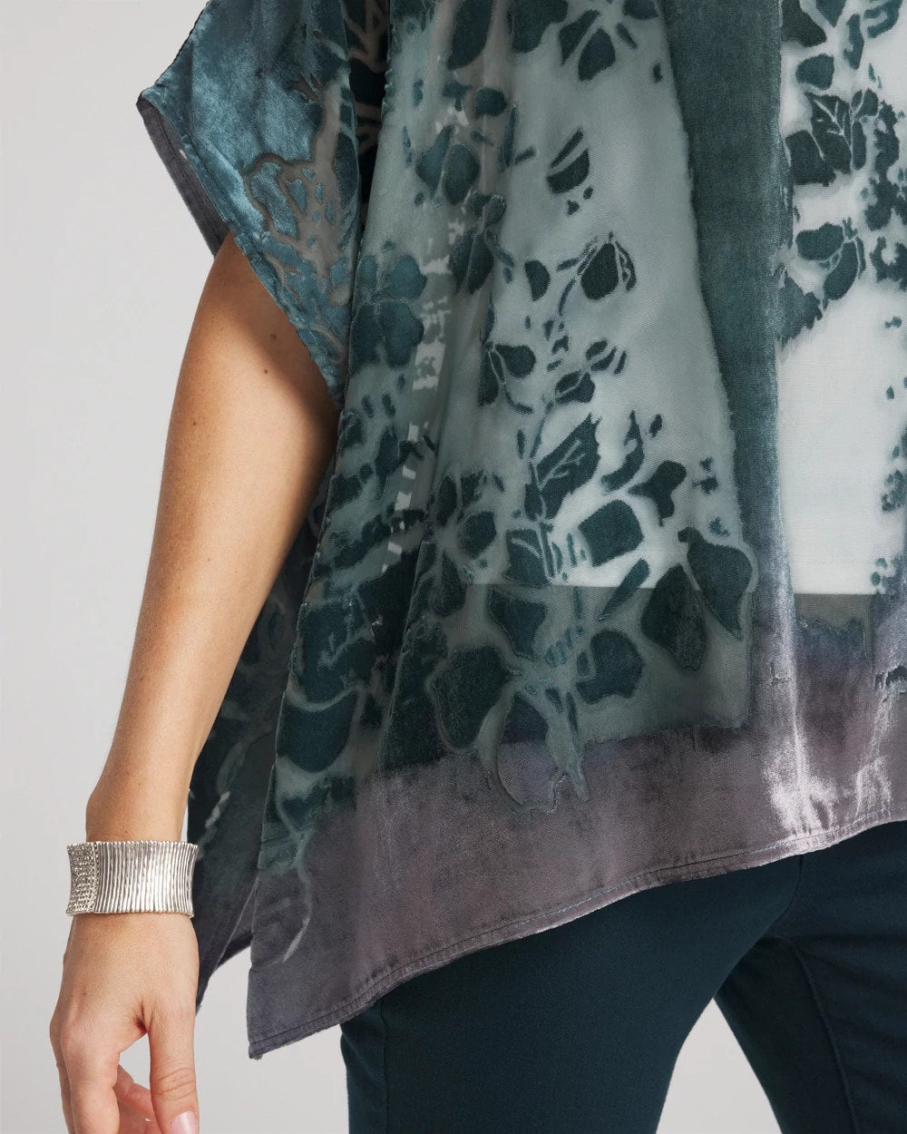 Chico's Accessories Velvet Burnout Passion Poncho