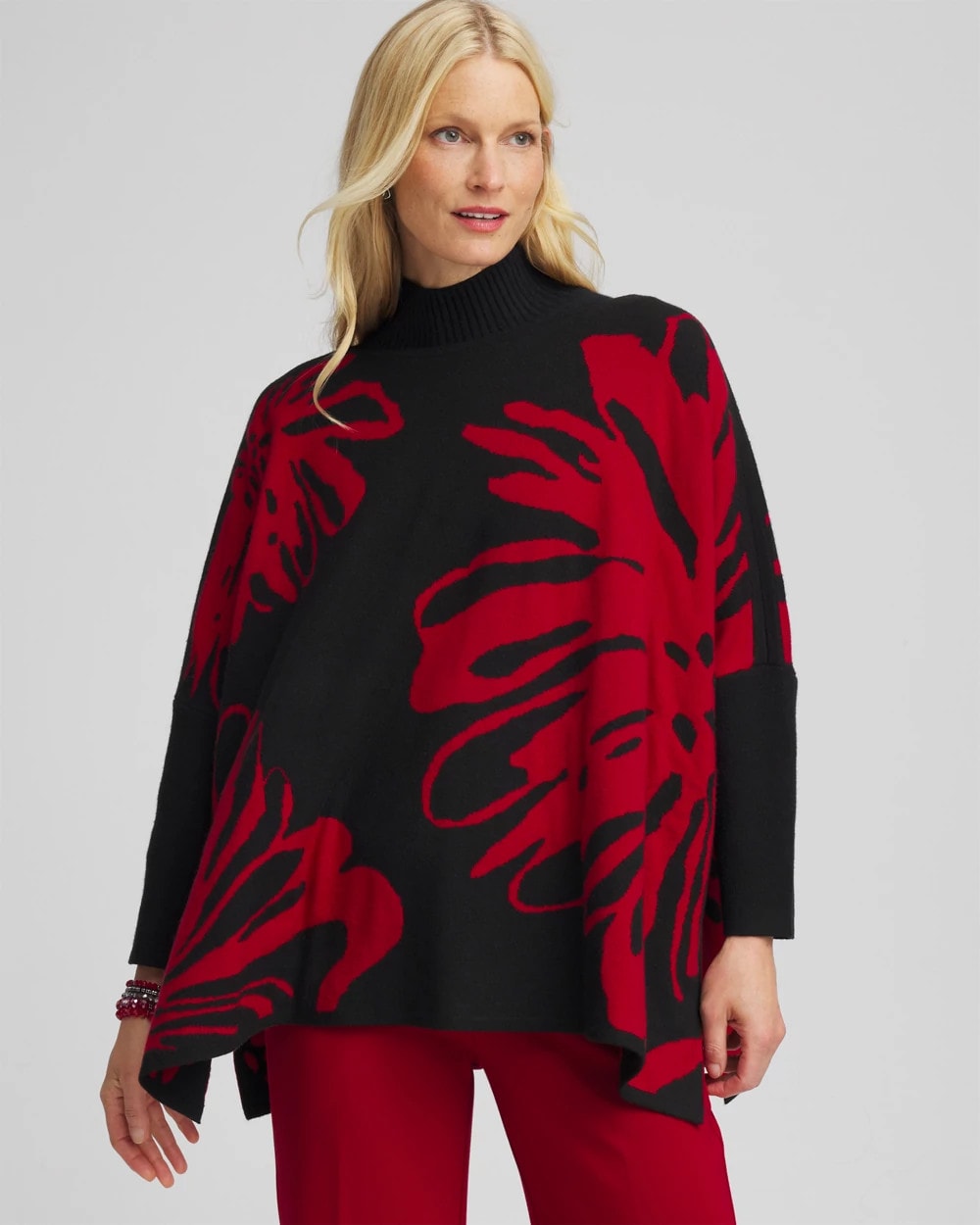 Chico's Accessories Floral Poncho