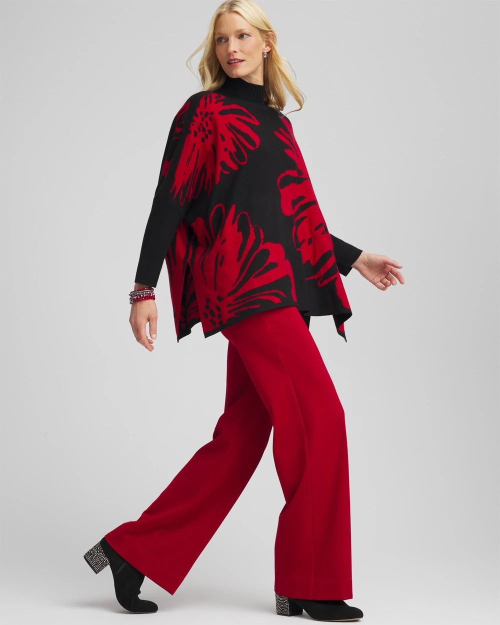 Chico's Accessories Floral Poncho